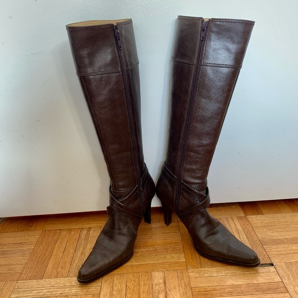 BARNEYS New York Brown Leather Boots - Picture 3 of 8